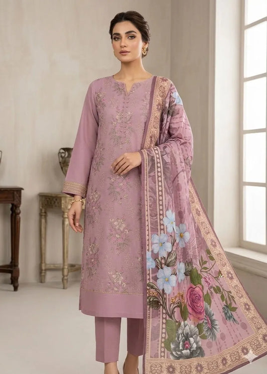BAREEZE CHIKANKARI LAWN EMBROIDERED 3PC D-6 | ✅ 100% Original