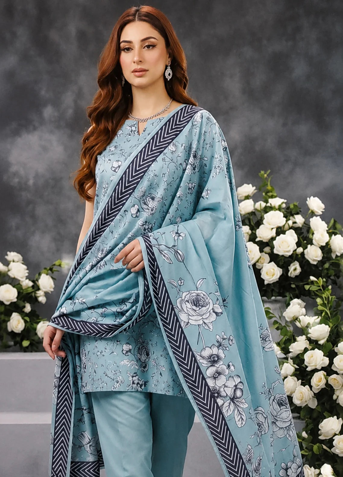 SALINA DOBBY BY REGALIA TEXTILES UNSTITCHED PRINTED LAWN 3 PIECE SUIT D-10