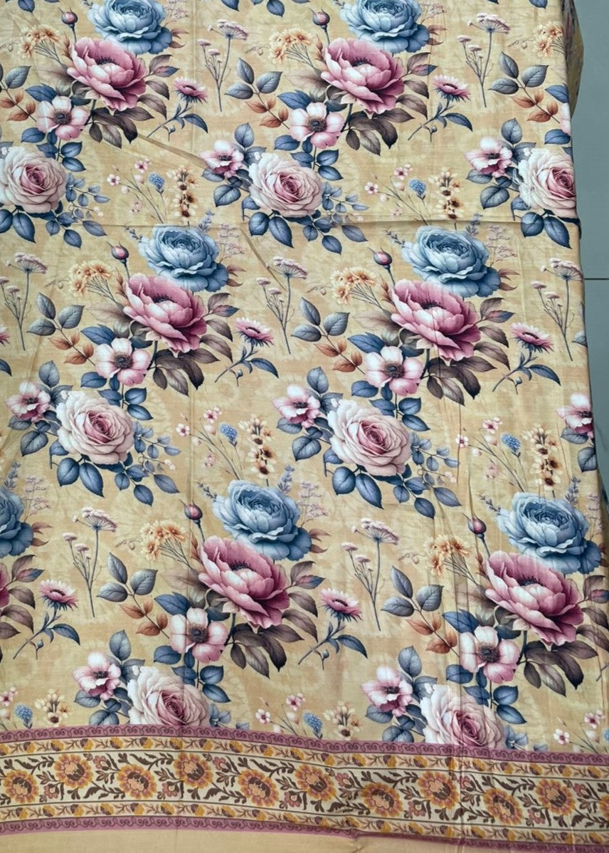 VISCOSE LINEN DIGITAL PRINTED SUIT 3 PIECE UNSTITCHED D-16