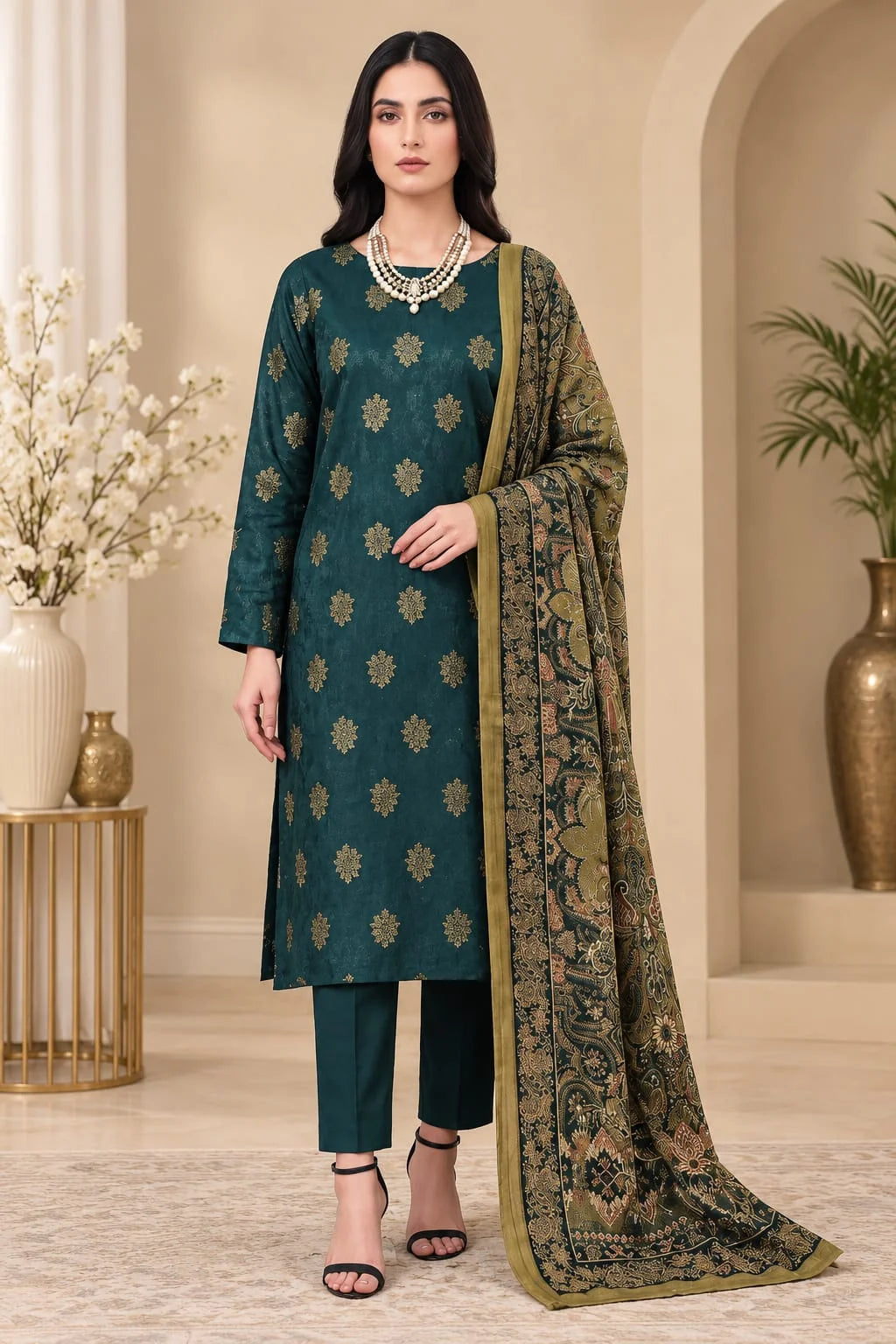 Persian Palachi wool Printed Dupata D-03