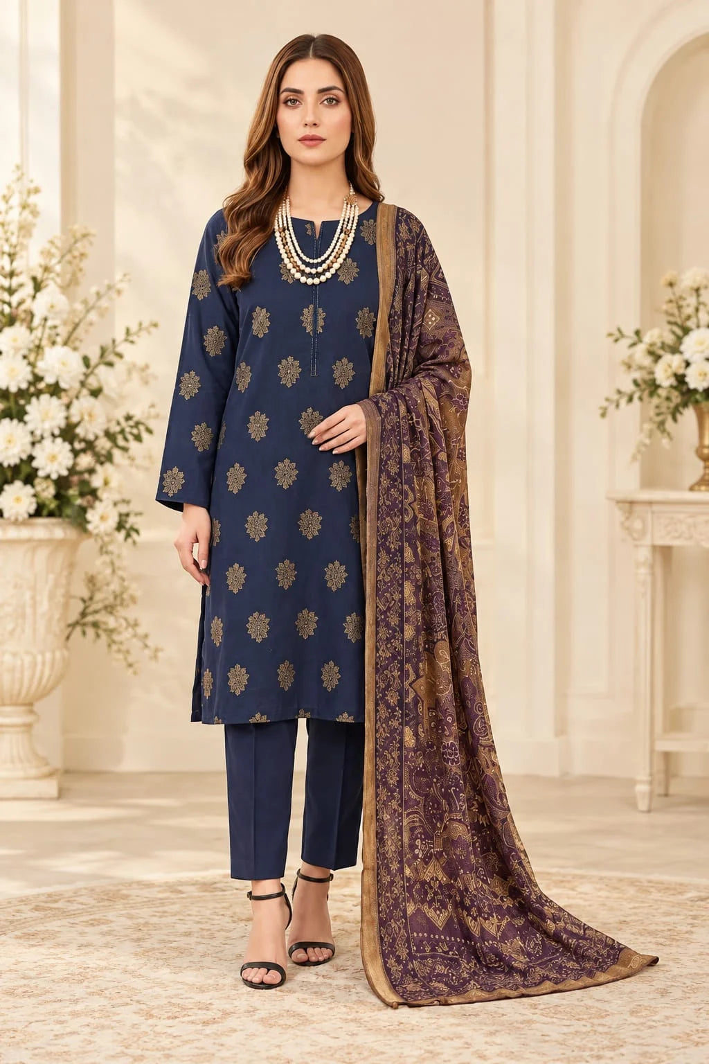 Persian Palachi wool Printed Dupata D-04