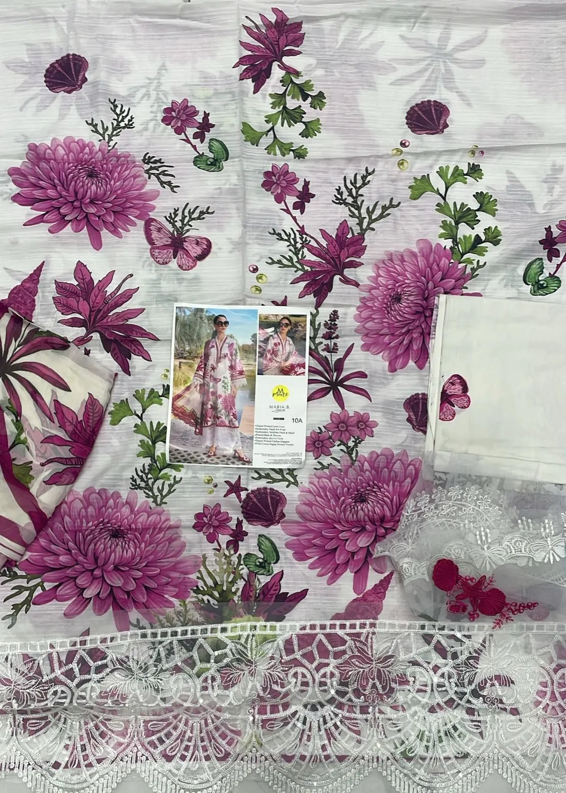 Maria b Mprint With Chiffon Dupatta 10A