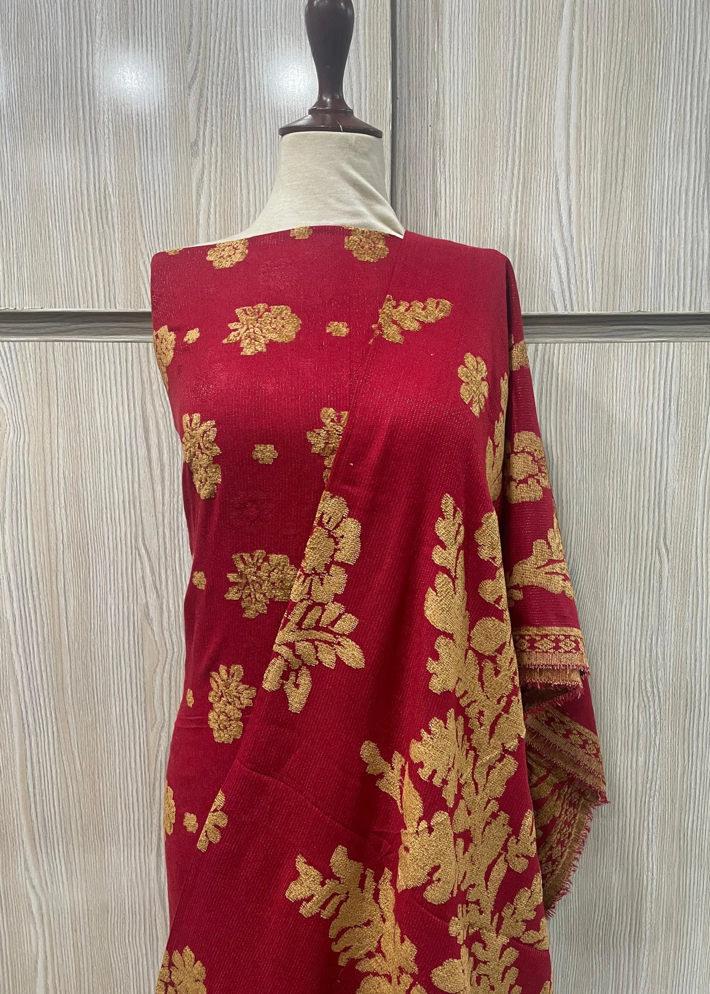 PERSIAN PALACHI WOOL WINTER 3PC SUIT WITH PALACHI SHWAL (Red) PLD-01