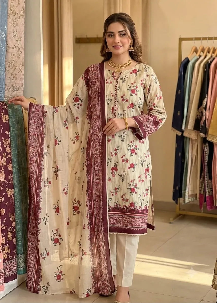 BIN SAEED PREMIUM LAWN 3 PCS D-06