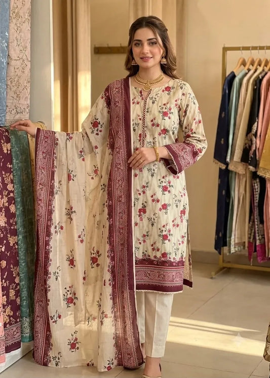 BIN SAEED PREMIUM LAWN 3 PCS D-06