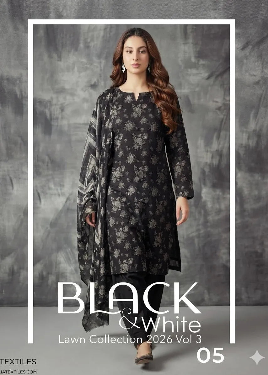BLACK AND WHITE LAWN COLLECTION VOLUME 3 D-05