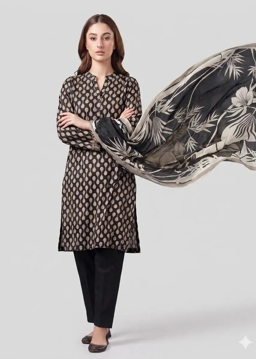 BLACK AND WHITE LAWN COLLECTION VOLUME 3 D-08