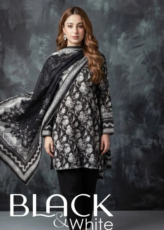 BLACK AND WHITE LAWN COLLECTION VOLUME 3 D-07