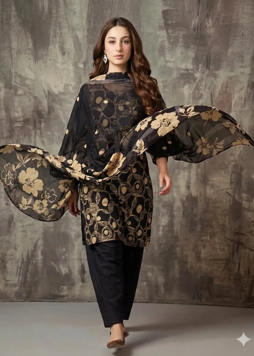 BLACK AND WHITE LAWN COLLECTION VOLUME 3 D-04