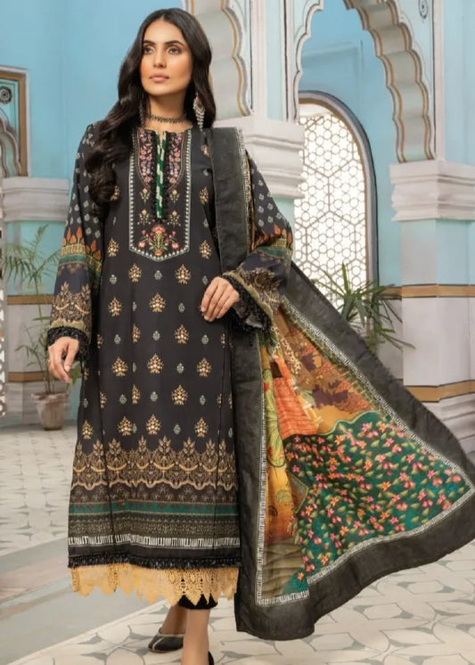 MAUSUMMERY KHADDAR DIGITAL PRINTED SUIT 3 PIECE UNSTITCHED ONYX
