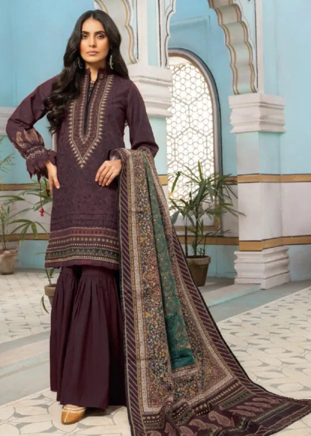 MAUSUMMERY KHADDAR DIGITAL PRINTED SUIT 3 PIECE UNSTITCHED JASPER