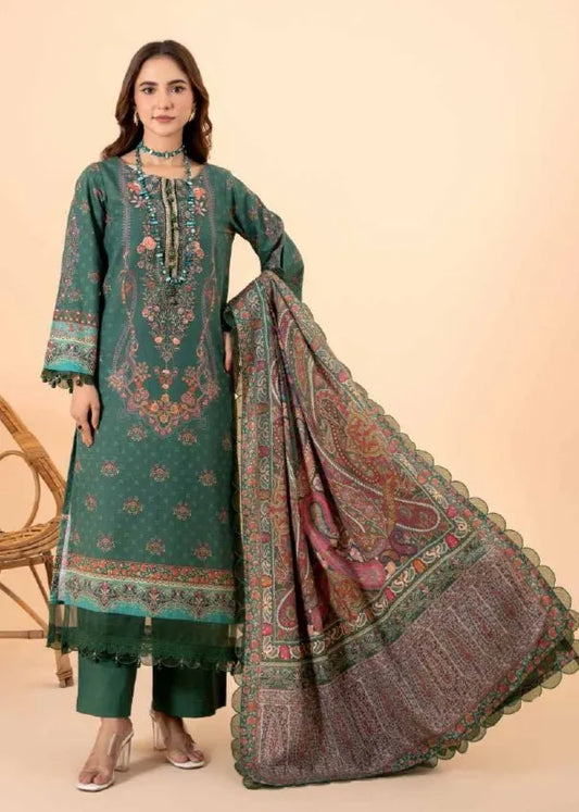 MAUSUMMERY KHADDAR DIGITAL PRINTED SUIT 3 PIECE UNSTITCHED CLOVER