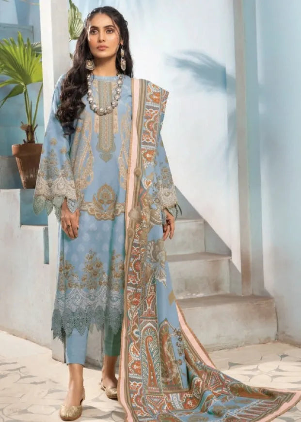 MAUSUMMERY KHADDAR DIGITAL PRINTED SUIT 3 PIECE UNSTITCHED OPAL