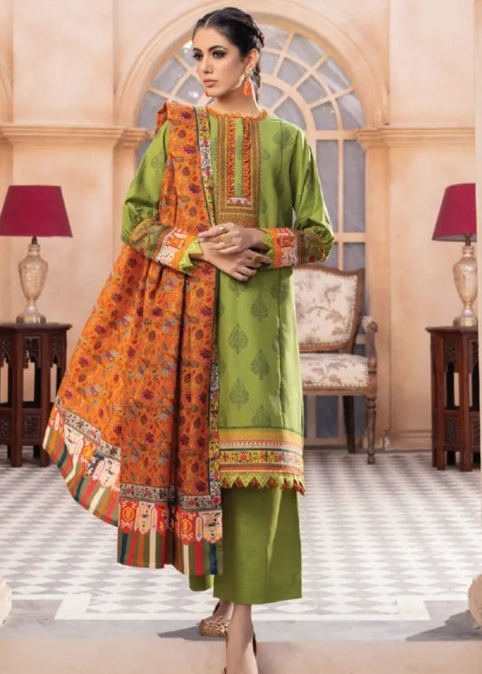 MAUSUMMERY KHADDAR DIGITAL PRINTED SUIT 3 PIECE UNSTITCHED DAYLILY
