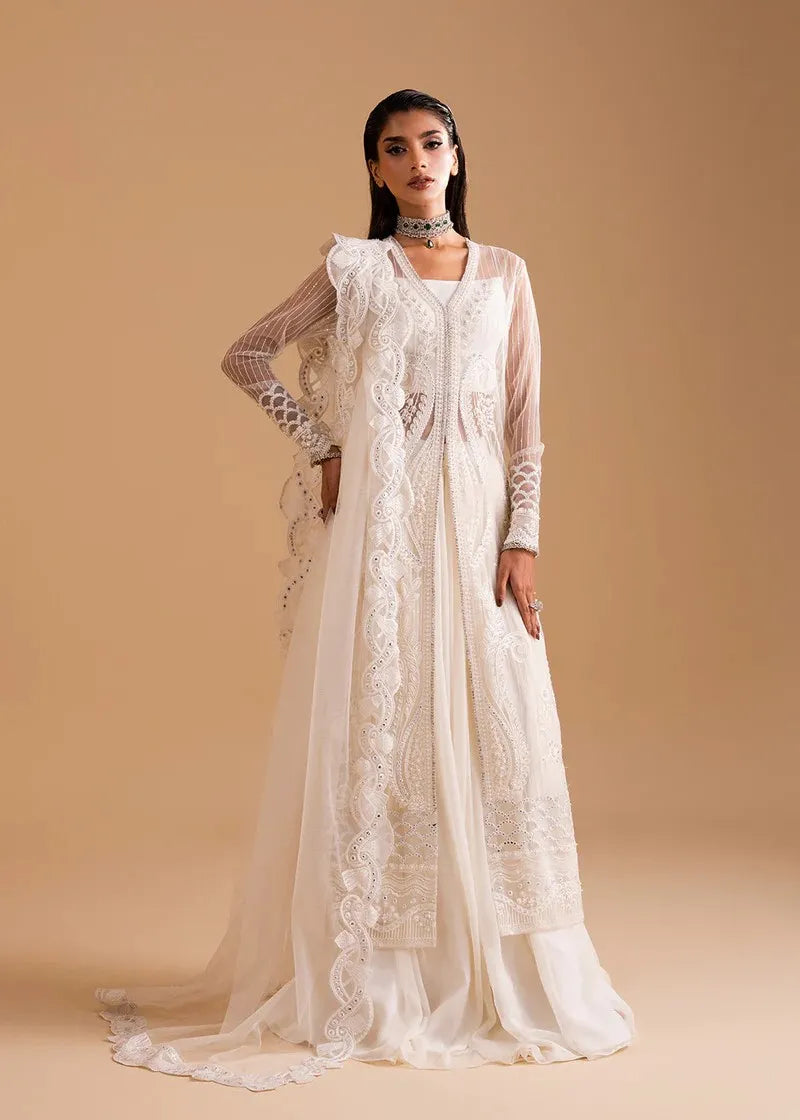 ZARIYA AFSANAY BAREEZE NET UNSTITCHED 3PC SUIT CELESTIAL WHISPER - ZB50033