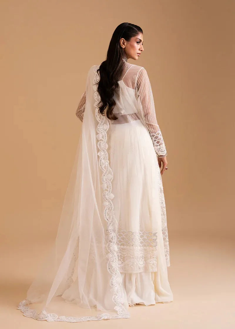 ZARIYA AFSANAY BAREEZE NET UNSTITCHED 3PC SUIT CELESTIAL WHISPER - ZB50033