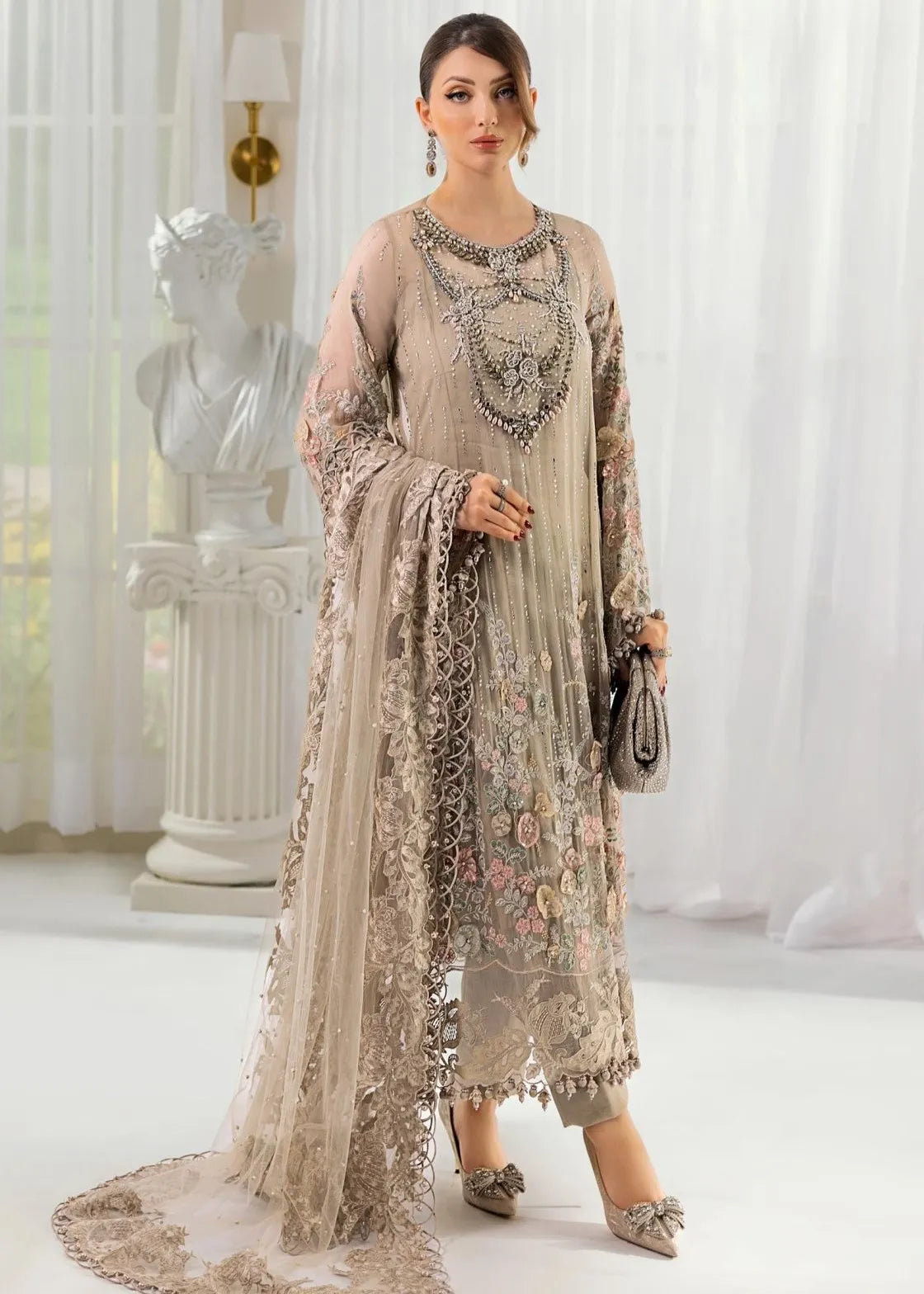 Maria b D-7 Chiffons (Ready to Wear Dupatta)